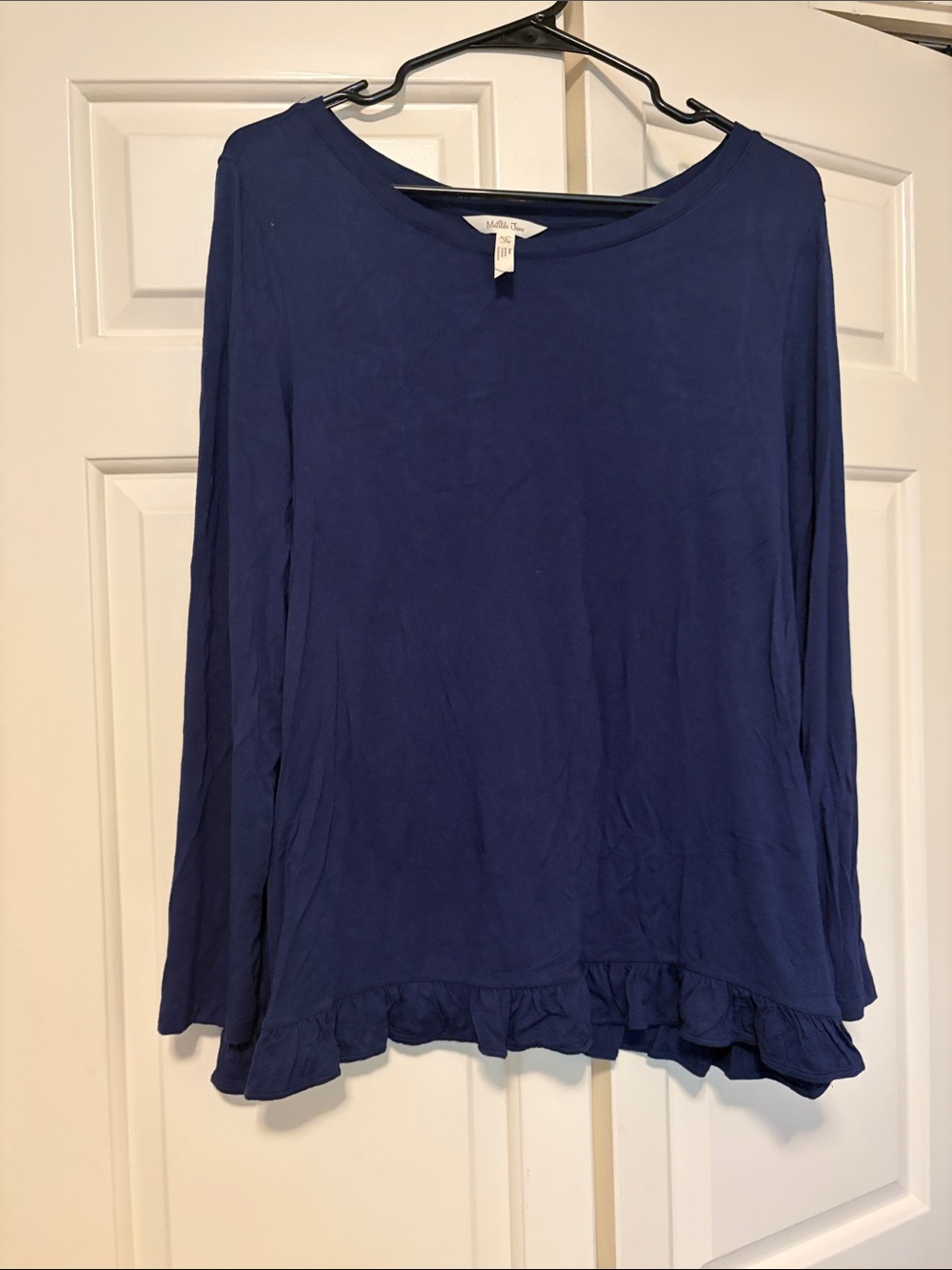 Matilda Jane Navy Long Sleeve Ruffle Hem Top
